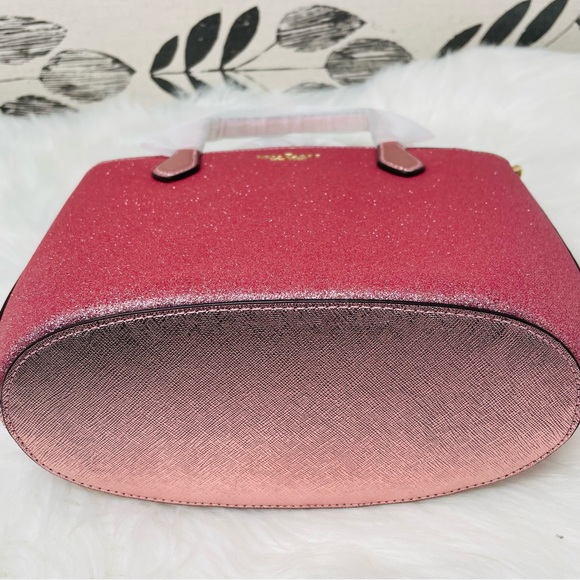 BRAND NEW WITH TAG NWT KATE SPADE GLIMMER SMALL SATCHEL IN MITTEN PINK GLITTER - Picture 6 of 8